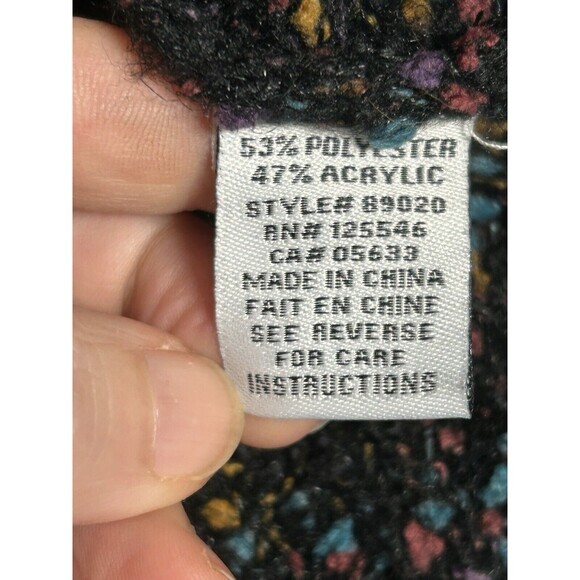 Habitat Sweater Womens Large Black‎ Long Sleeve Wood Button V-Neck Cardig… - Picture 6 of 7